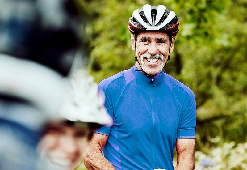Man wearing cycling outfit