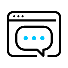 Browser window with speech bubble icon